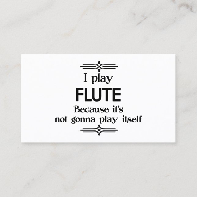 Flute - Spielen Sie sich selbst Funny Deko Music Visitenkarte (Vorderseite)