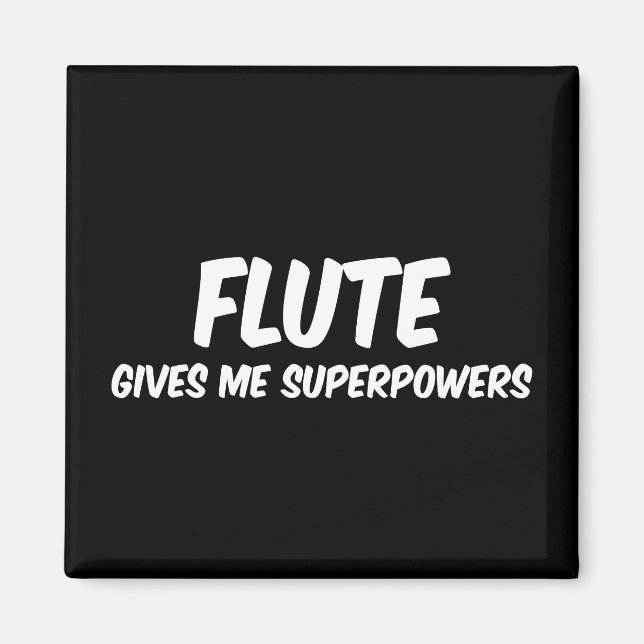 Flute Superpower Funny Superhero Music Magnet (Vorne)