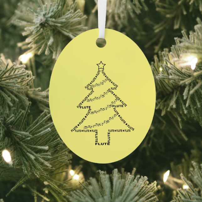 Flute Text Weihnachtsbaum Ornament Aus Metall (InSitu)