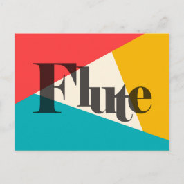 Flute Tri-Color - Türkisfarbenes Korallengold Postkarte