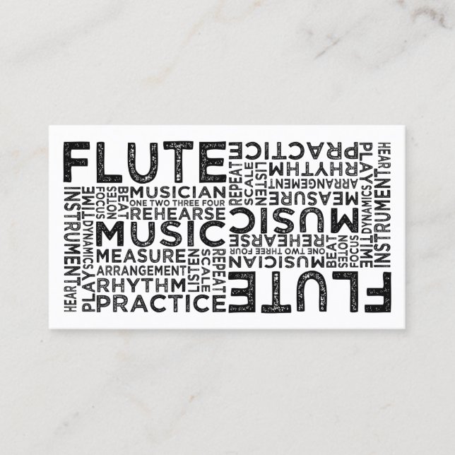 Flute Typografie Visitenkarte (Vorderseite)