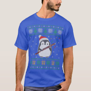 Flute Ugge Weihnachts Sweater Pinguin Xmas Familie T-Shirt