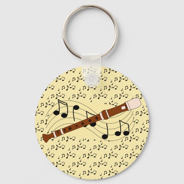 Flute Woodwind Design Schlüsselanhänger (Vorderseite)