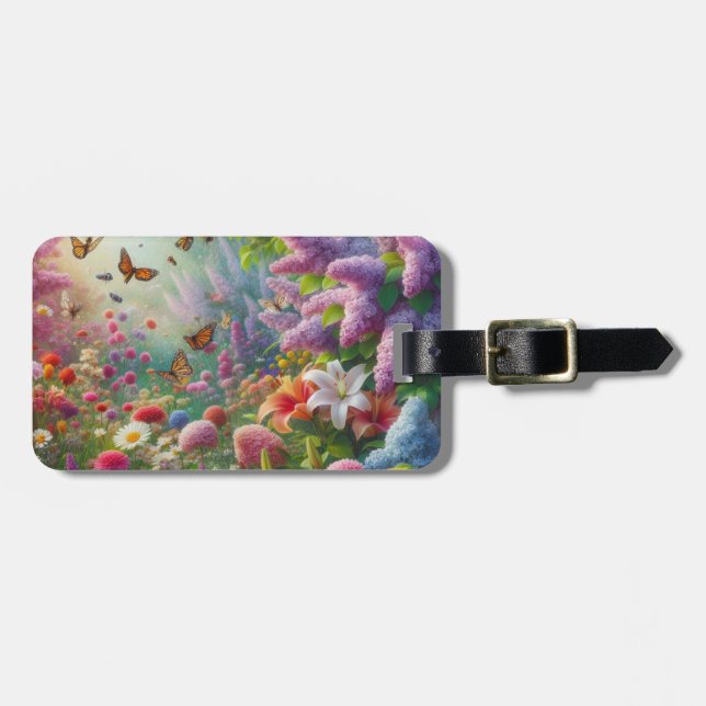 Flutende Blüte (individuell einstellbar) Gepäckanhänger (Vorderseite horizontal)