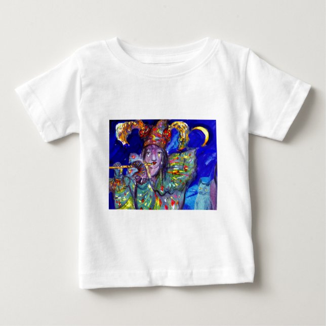 FLUTIST IN BLAU / Venezianische Karnevalsnacht Baby T-shirt (Vorderseite)
