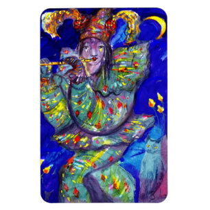 FLUTIST IN BLAU / Venezianische Karnevalsnacht Magnet