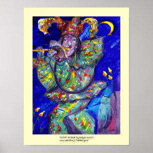 FLUTIST IN BLAU / Venezianische Karnevalsnacht Poster