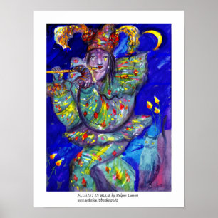 FLUTIST IN BLAU / Venezianische Karnevalsnacht Poster