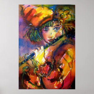 FLUTISTPORTRAIT / Venezianische Maskierung Poster
