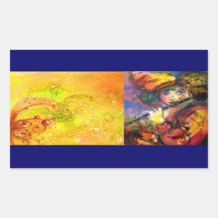 FLUTISTPORTRAIT / Venezianische Maskierung Rechteckiger Aufkleber