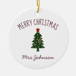 Flutlehrer Maßgeschneiderte Weihnachtsgeschenke Keramik Ornament