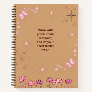 "Flutter & Blüh: Ein Journal für Positivität Notizbuch