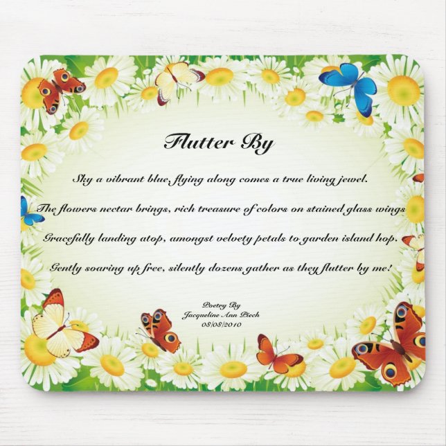 Flutter nach Gedicht Maus Pad Mousepad (Vorne)
