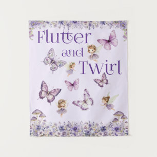 Flutter und Lila Party drehen Hintergrund Wandteppich