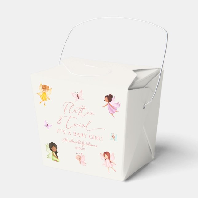 Flutter und Twirl Enchanted Fairy Baby Shower Geschenkschachtel (Vorderseite)
