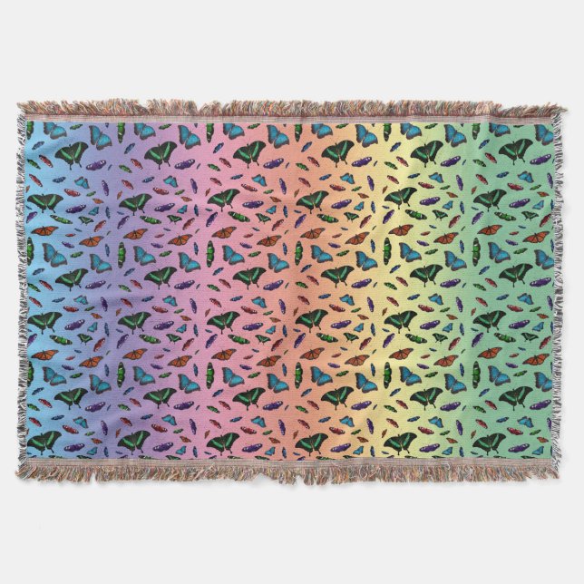 Flutterbies-Wurfdecke (Regenbogen) Decke (Vorderseite)