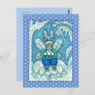 FLUTTERBUN WINTER WONDERLAND, FUNNY BUNNY RABBBIT POSTKARTE