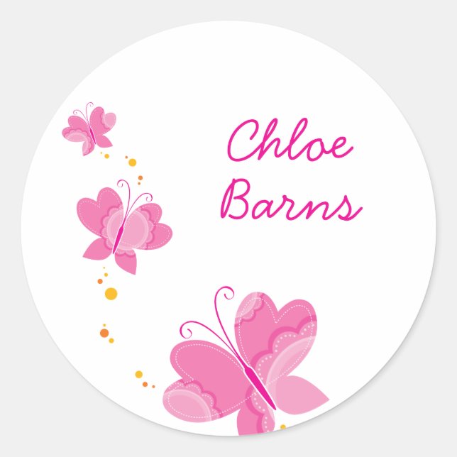 FLUTTERBY BUTTERFLIES :: Reihe von drei 1 Runder Aufkleber (Vorderseite)