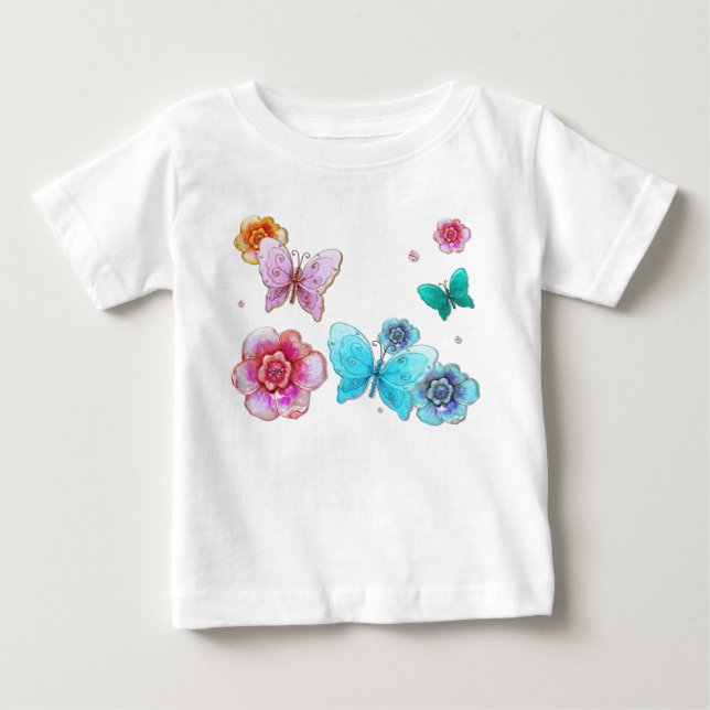 Flutterby Graffiti Juwelen für BABY Baby T-shirt (Vorderseite)