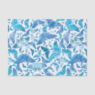 Flutterby Winter-Blau-Schmetterlinge Seidenpapier