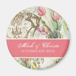 Flutterbyes 'n-Tulpe-eleganter Save the Date Magnet