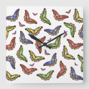 Flutterbys Quadratische Wanduhr