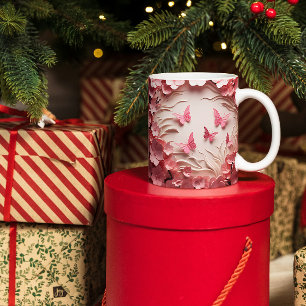 Fluttereleganz: 3D-Tasse des Morgenblicks Zweifarbige Tasse