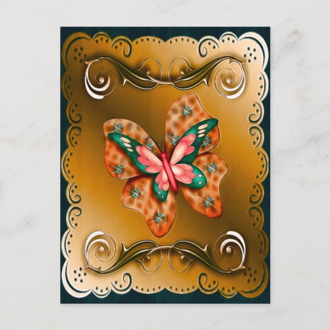Flutterfly Butterfly grenzt Postkarte (Vorderseite)