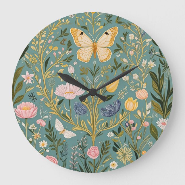 Fluttering Dreamscape Große Wanduhr (Vorderseite)