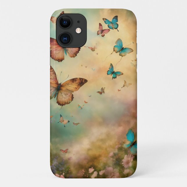 "Fluttering Elegance: iPhone Case mit Schmetterlin (Rückseite)