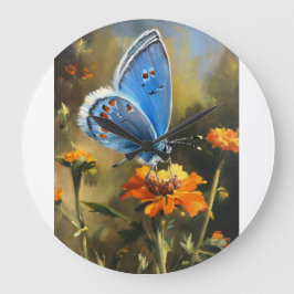 "Fluttering Elegance: Schmetterling Inspiriert Wal Große Wanduhr