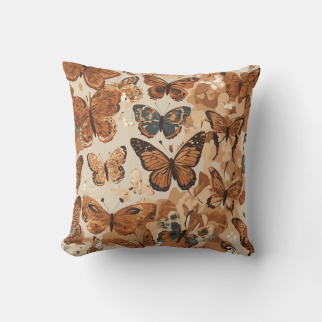 "Fluttering Elegance: Schmetterling-Inspiriert Wir Kissen (Vorderseite)