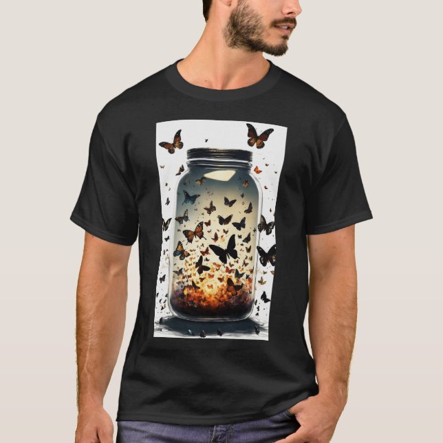 "Fluttering Elegance: SchmetterlingsInspiriert T - T-Shirt (Vorderseite)