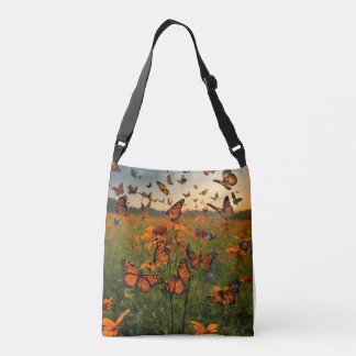 "Fluttering Meadow Elegante: Eine botanische Symph Tragetaschen Mit Langen Trägern