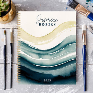 Flux Aquarelle Marine 2025 Nom Personnalisé