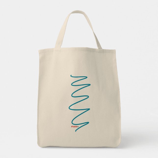 Flux Swirl Leinwand Tote Beutel - Aquamarin Tragetasche (Rückseite)