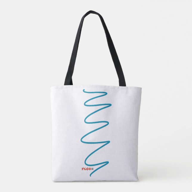 Flux Swirl White Tote Bag - Aquamarin Tasche (Rückseite)