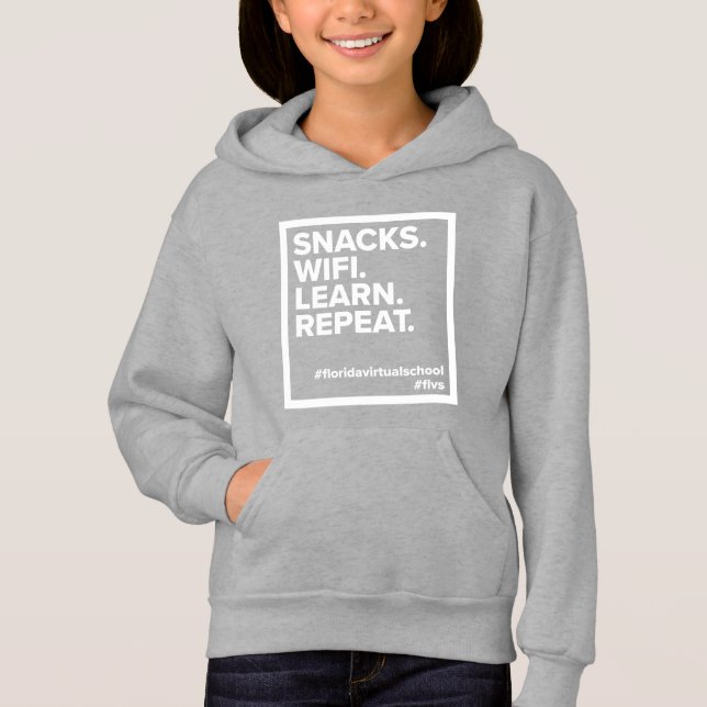 FLVS Snacks. WiFi. Lernen Sie. Wiederholen Sie, gr Hoodie (Vorderseite)