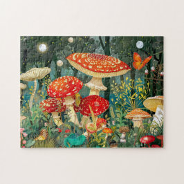 Fly Agariary Mushrooms unter Vollmondlicht