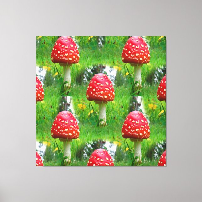 Fly Agaric Mushrooms Leinwanddruck (Vorderseite)