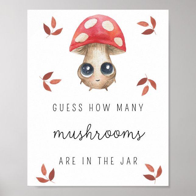 Fly agaric - Wie viele Pilze Baby Dusche Spiel Poster (Vorne)