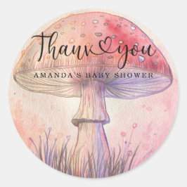 Fly agarious Babydusche danke Runder Aufkleber