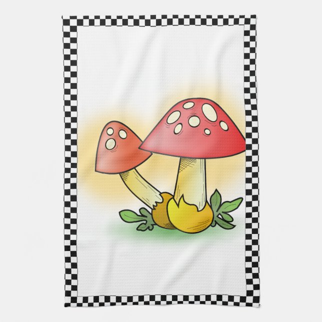 Fly Amanita Muscaria Pilze Personalisiert Geschirrtuch (Vertikal)