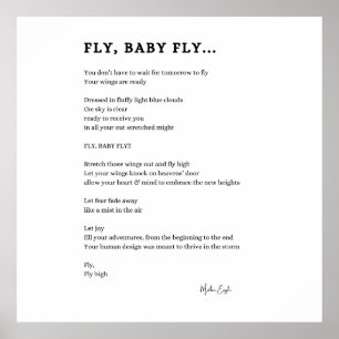 Fly Baby Fly inspirierendes Poster