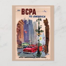 Fly BCPA to America Vintage Poster wiederhergestel Postkarte