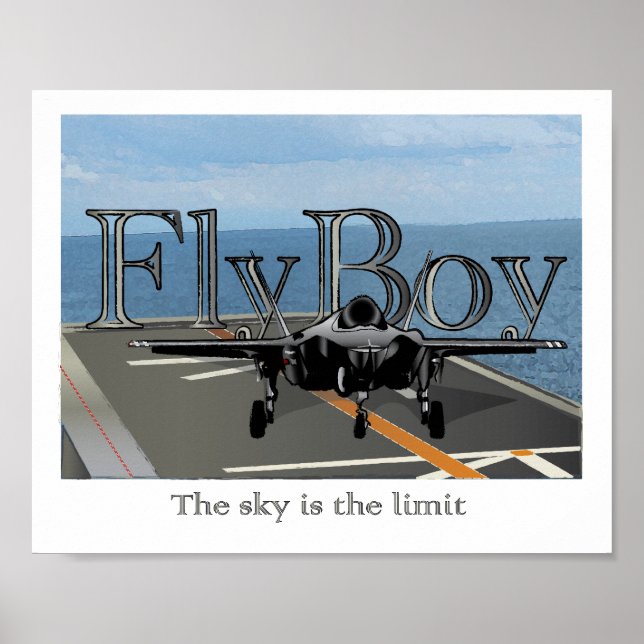 Fly Boy - Boys Room Wall Art Poster (Vorne)