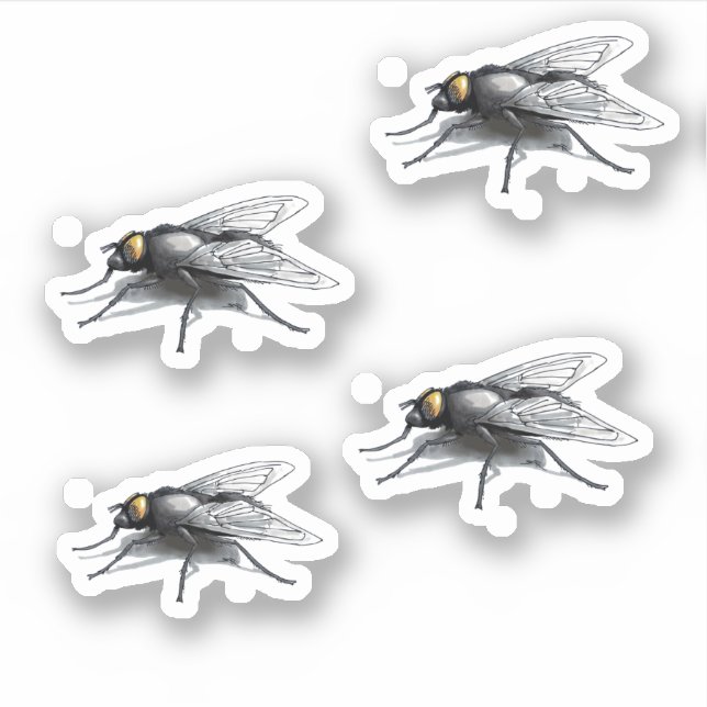 Fly Buddy 4 kleine Konturaufkleber Aufkleber (Vorderseite)
