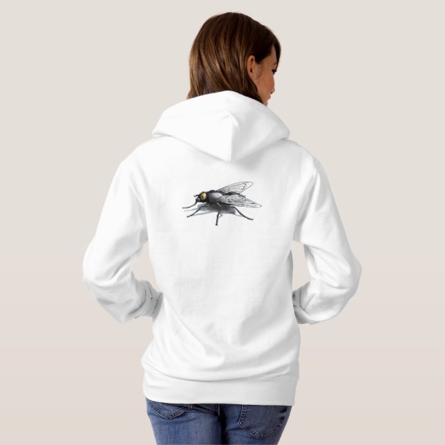 Fly Buddy femmes sweat à capuche blanc dos (Dos entier)
