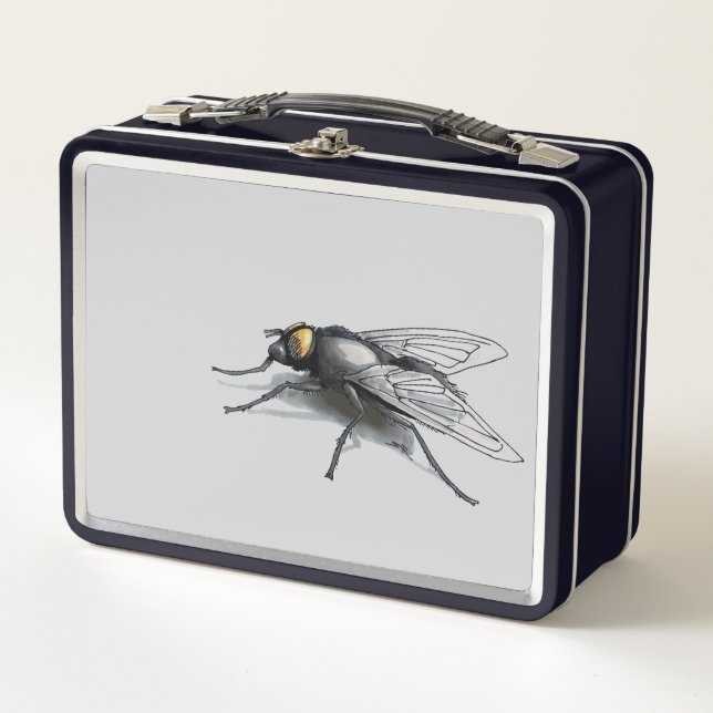 Fly Buddy Schwarz-Graue Lunchbox (Vorderseite)