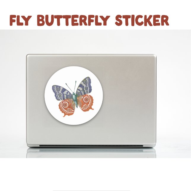 Fly Butterfly Classic Round Sticker (Von Creator hochgeladen)
